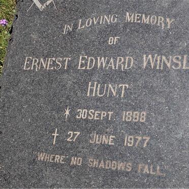 HUNT Ernest Edward Winsley 1898-1977