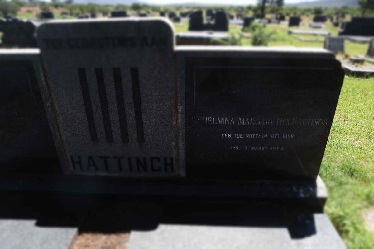 HATTINGH Wilhelmina Margaretha nee de WITT 1886-1974