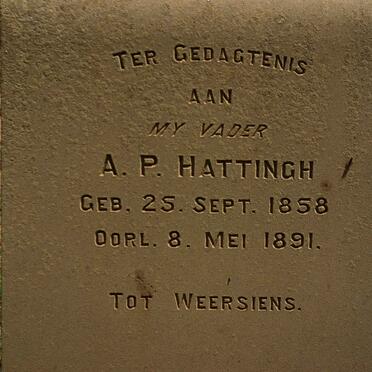 HATTINGH A.P. 1858-1891