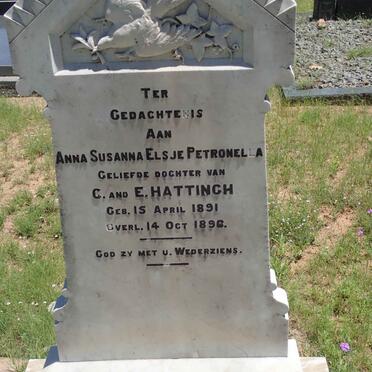 HATTINGH Anna Susanna Elsje Petronella 1891-1896