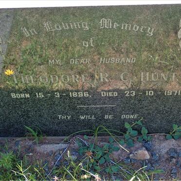 HUNT Theodore R.C. 1896-1971