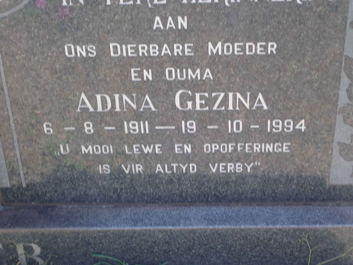JONKER Jacobus Adriaan 1906-1969 &amp; Adina Gezina 1911-1994