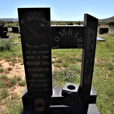 LOMBARD Magrietha Elizabeth nee COETZEE 1905-1984