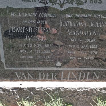 LINDEN Barend Stefanus Jacobus, van der 1882-1952 &amp; Catharina Johanna Magdalena VILJOEN 1885-1970