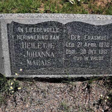 MARAIS Heiletje Johanna nee ERASMUS 1878-1961