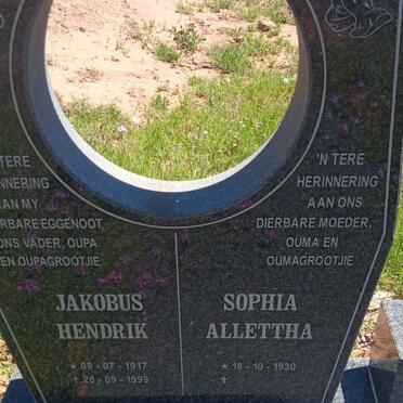 NORTJE Jakobus Hendrik 1917-1999 &amp; Sophia Allettha 1930-