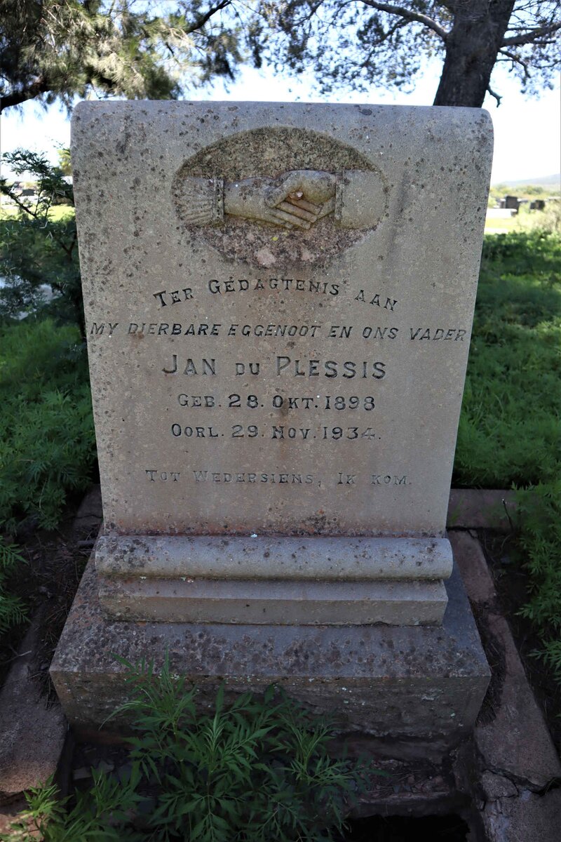 PLESSIS Jan, du 1898-1934