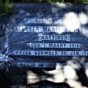 PLESSIS Aletta Maria, du nee HATTINGH 1918-1945