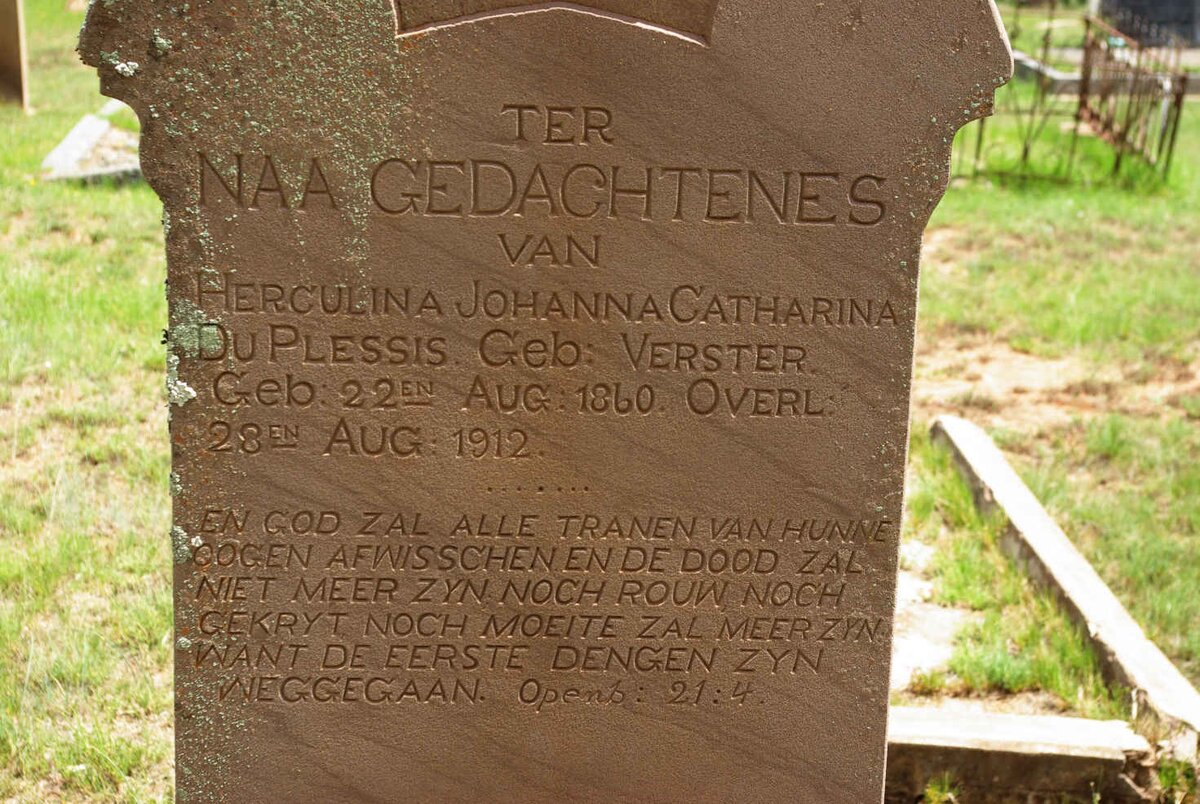 PLESSIS Herculina Johanna Catharina nee VERSTER 1860-1912