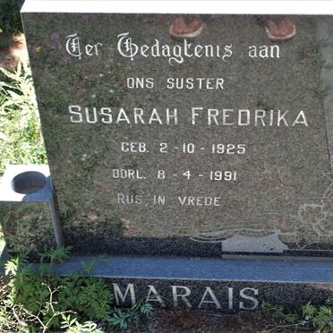 PRETORIUS Johannes 1919-1990 &amp; Elizabeth Helena MARAIS 1912-1995 :: MARAIS Susarah Fredrika 1925-1991