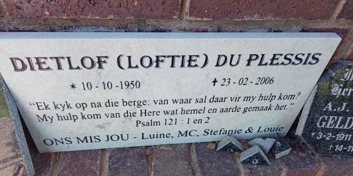 PLESSIS Dietlof, du 1950-2006