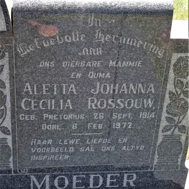 ROSSOUW Aletta Johanna Cecilia nee PRETORIUS 1914-1972