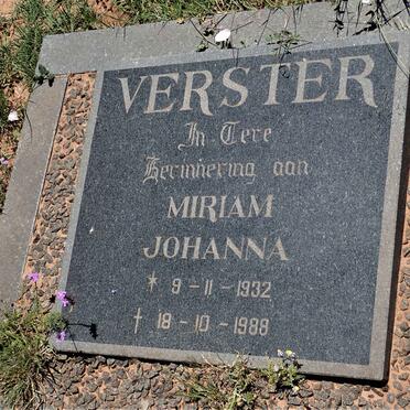 VERSTER Miriam Johanna 1932-1988