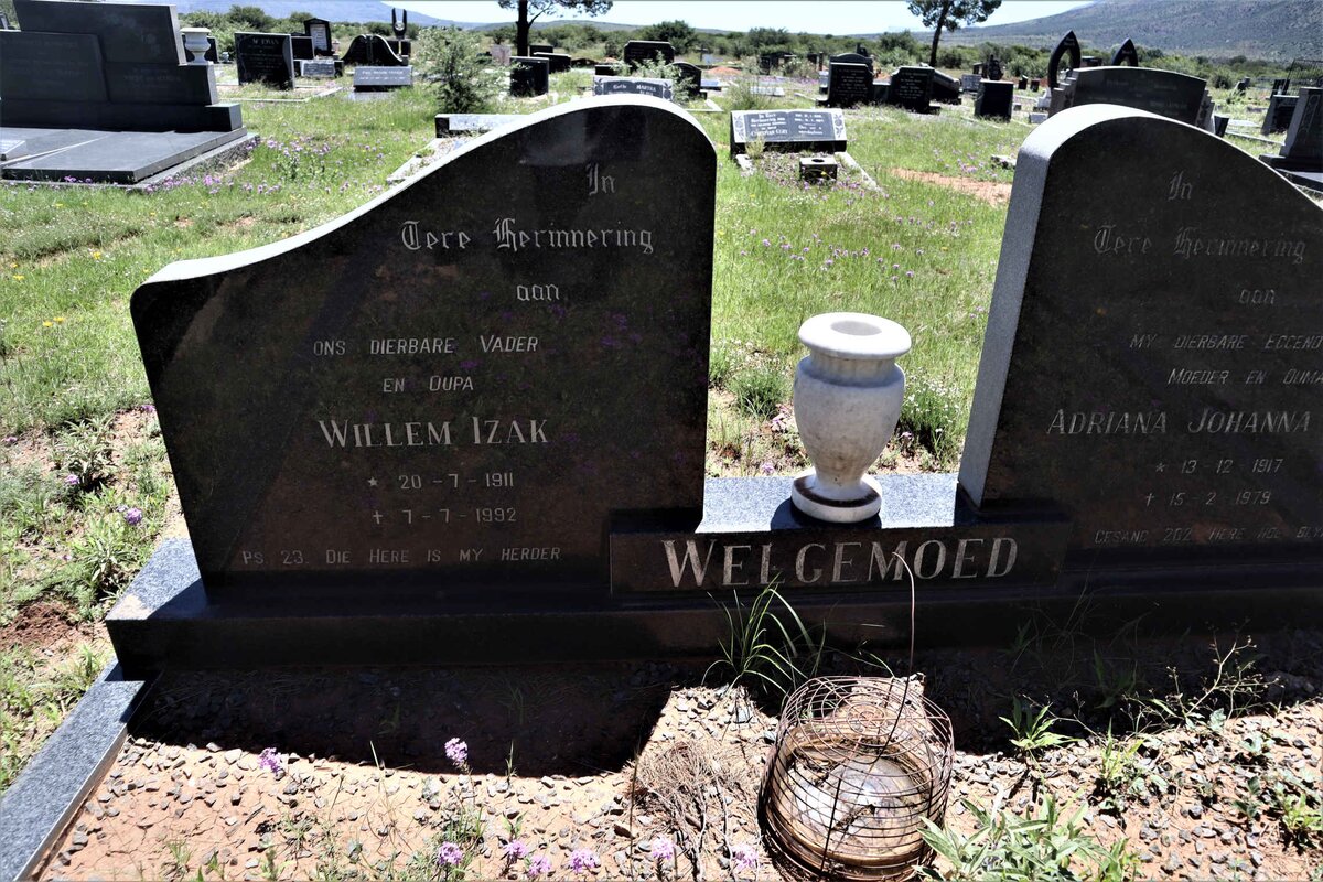 WELGEMOED Willem Izak 1911-1992 &amp; Adriana Johanna 1917-1979