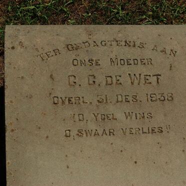 WET G.G., de -1938
