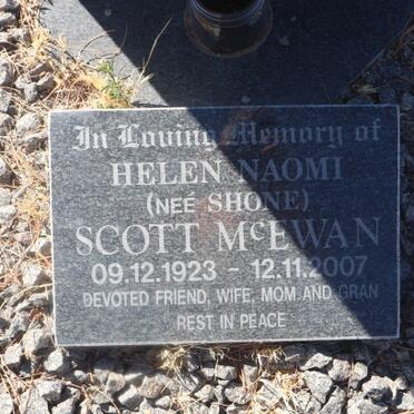 McEWAN Helen Naomi, SCOTT nee SHONE 1923-2007