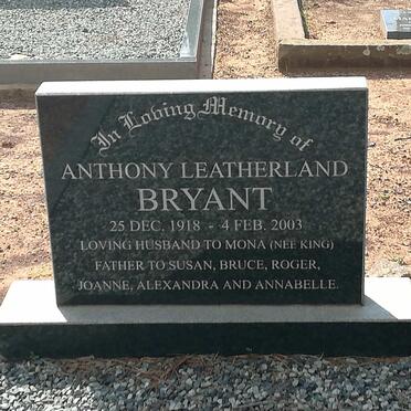 BRYANT Anthony Leatherland 1918-2003 &amp; Mona nee KING 1922-2010