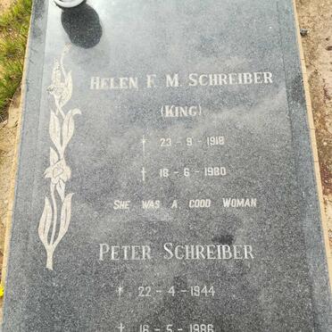 SCHREIBER Helen F.M. nee KING 1918-1980 :: SCHREIBER Peter 1944-1986 ::  SCHREIBER Derek 1946-1991
