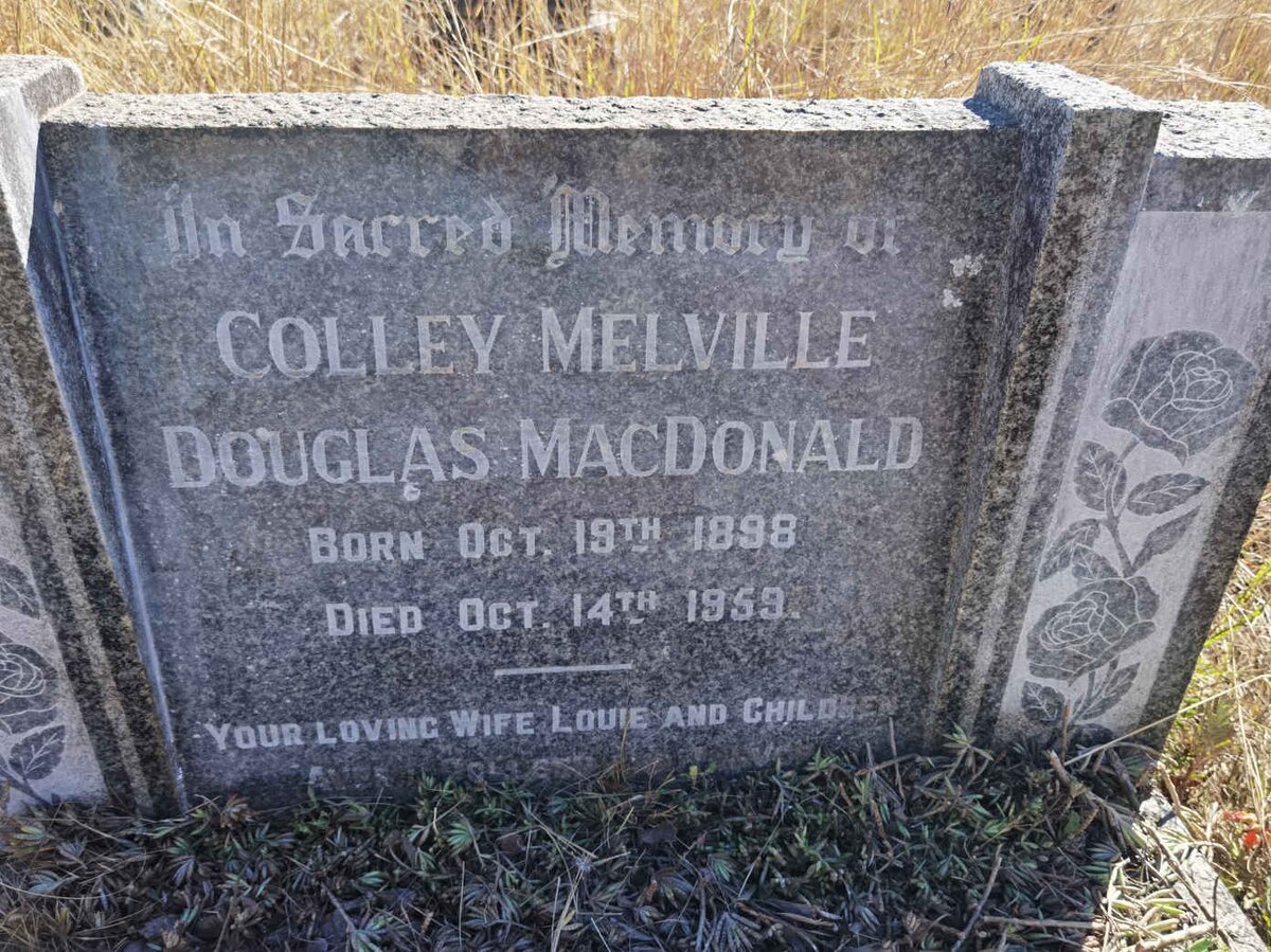 MACDONALD Colley Melville Douglas 1898-1959