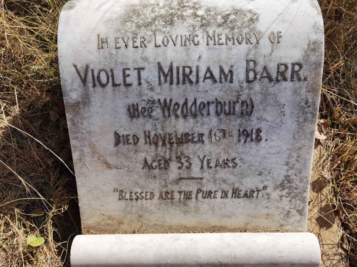 BARR Violet Miriam nee WEDDERBURN -1918