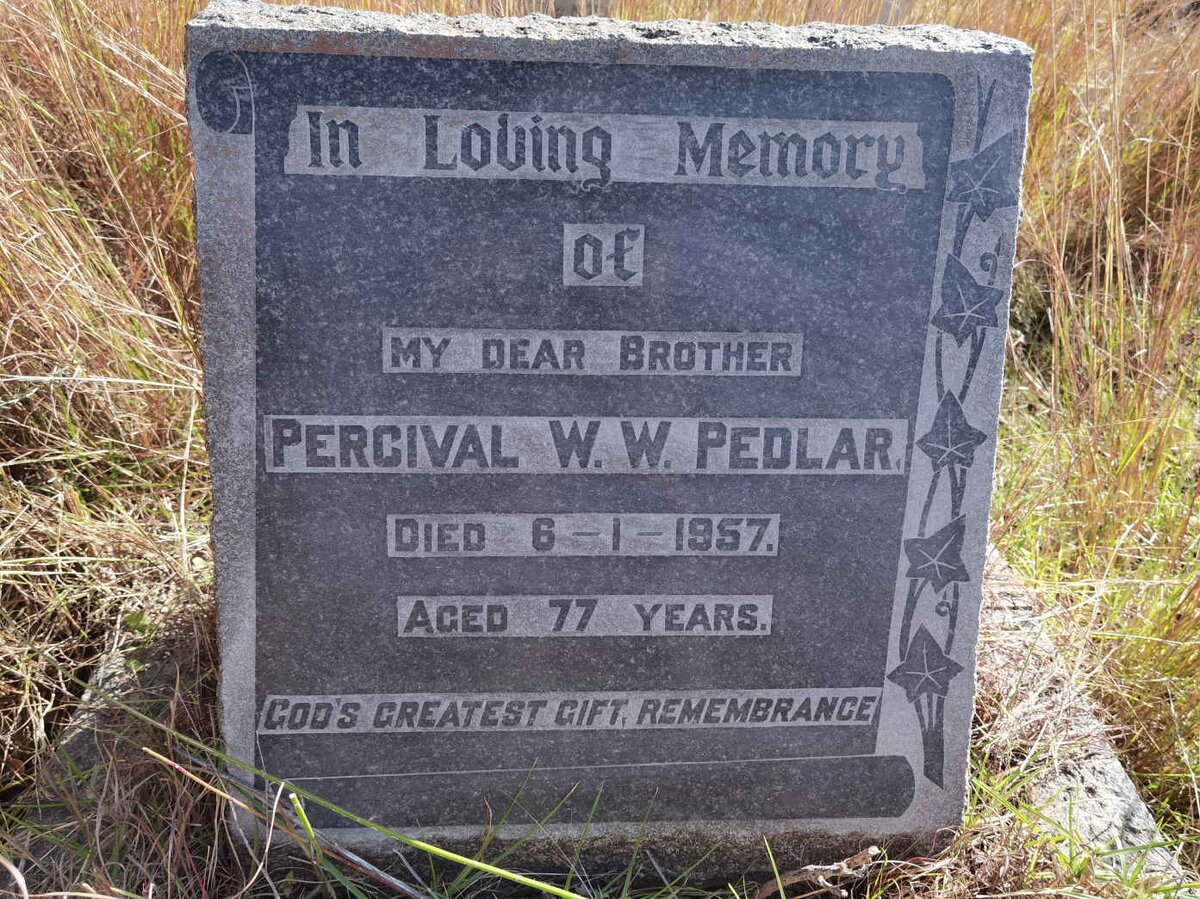 PEDLAR Percival W.W. -1957