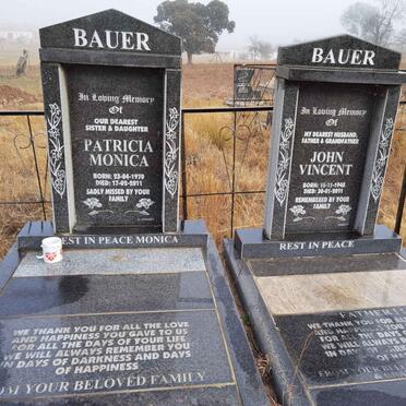 BAUER John Vincent 1945-2011 :: BAUER Patricia Monica 1970-2011