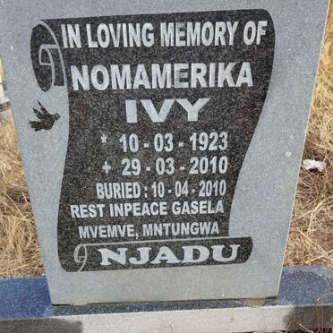 NJADU Nomamerika Ivy 1923-2010