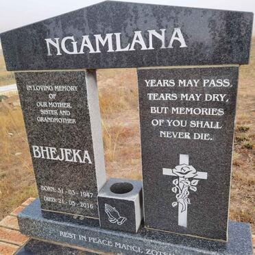 NGAMLANA Bhejeka 1947-2016