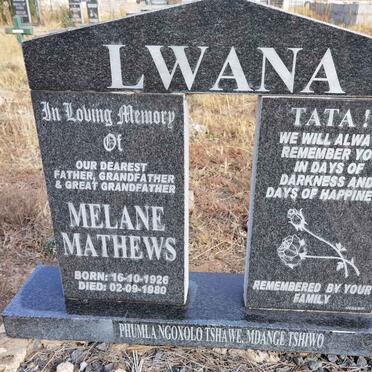 LWANA Melane Mathews 1926-1980