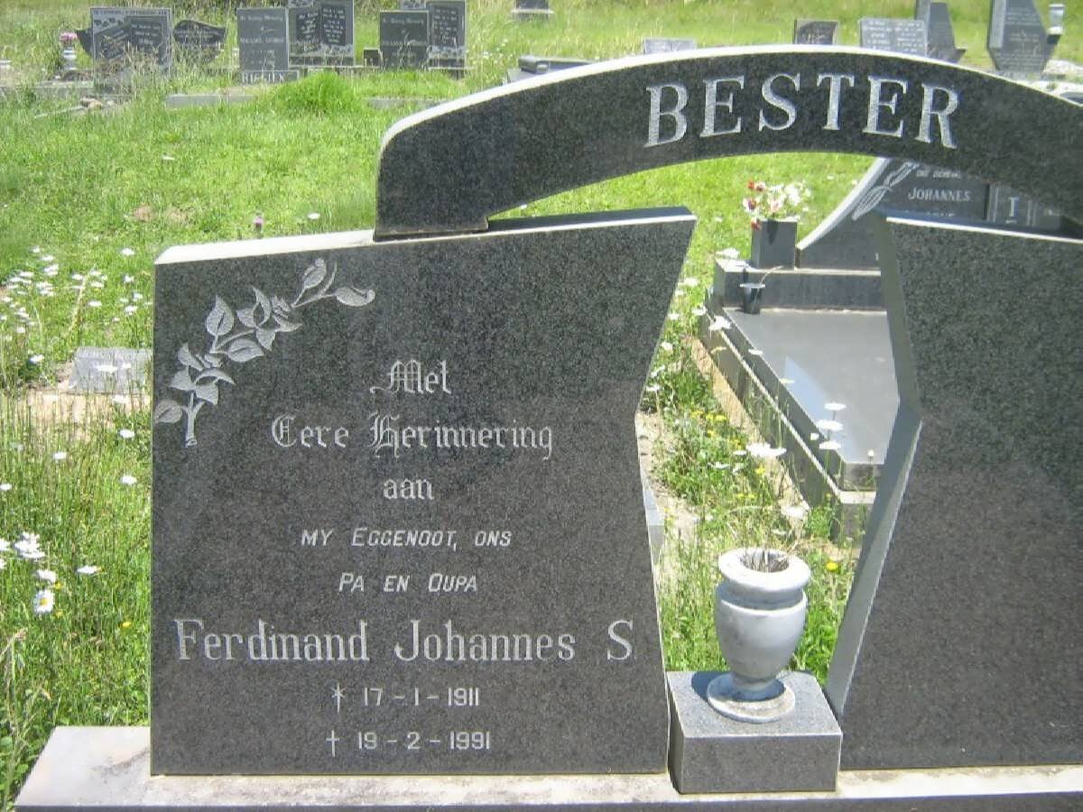 BESTER Ferdinand Johannes S. 1911-1991