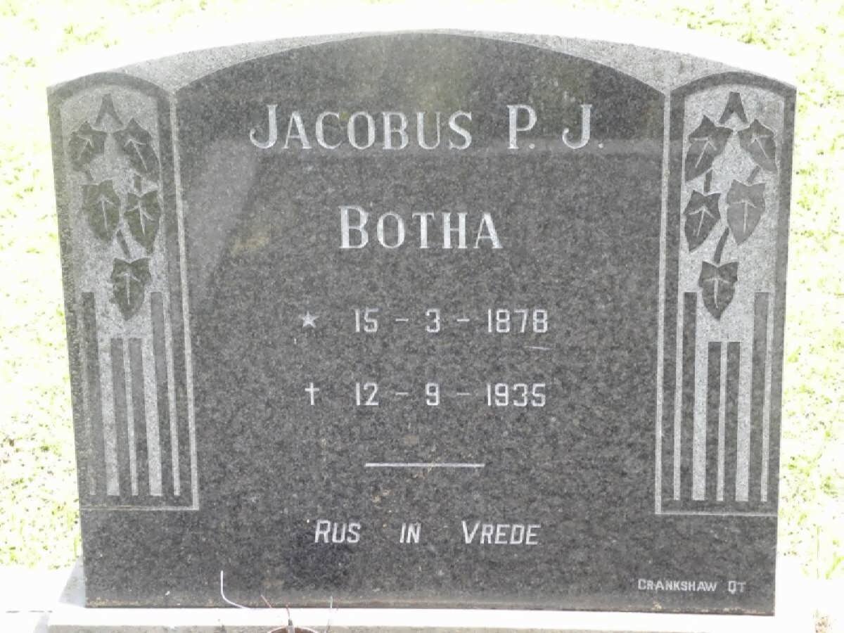 BOTHA Jacobus P.J. 1878-1935