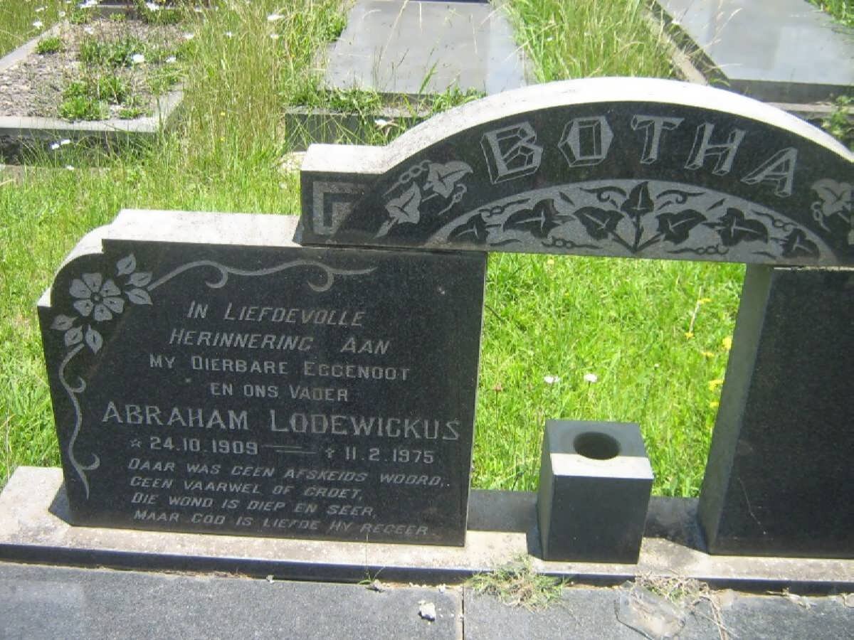 BOTHA Abraham Lodewickus 1909-1975