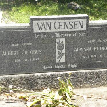 GENSEN Albert Jacobus, van 1890-1947 &amp; Adriana Petronella 1891-1961