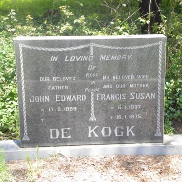 KOCK John Edward, de 1899- &amp; Francis Susan 1907-1975