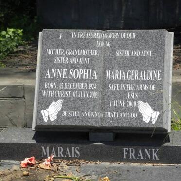 MARAIS Anne Sophia 1924-2003 :: FRANK Maria Geraldine -2000