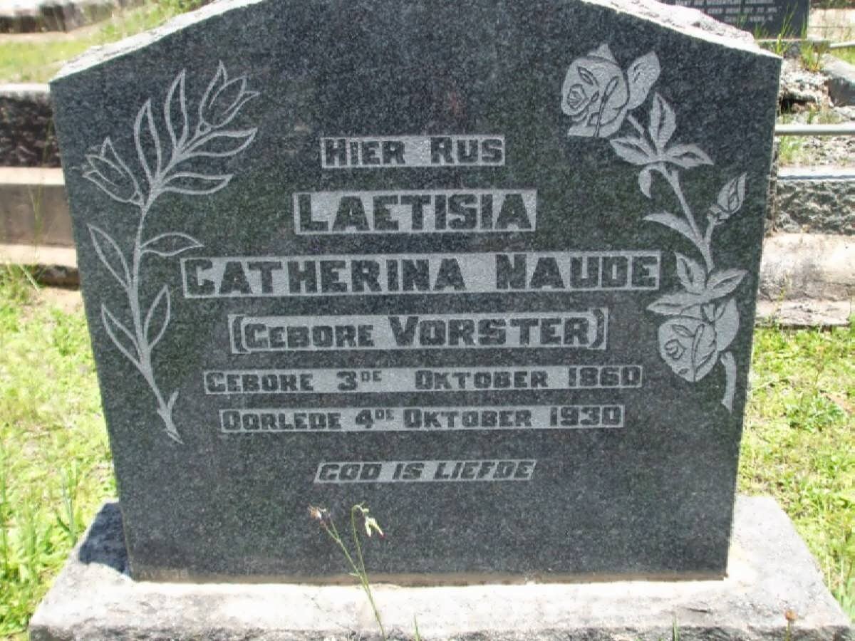 NAUDE Laetisia Catherina nee VORSTER 1860-1930