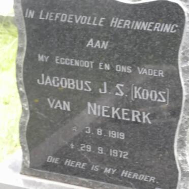 NIEKERK Jacobus J.S., van 1919-1972