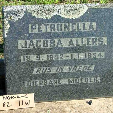 ALLERS Petronella Jacoba 1892-1954