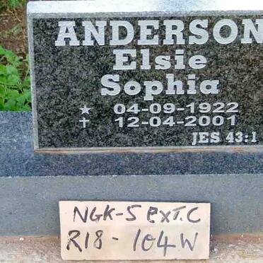 ANDERSON Elsie Sophia 1922-2001