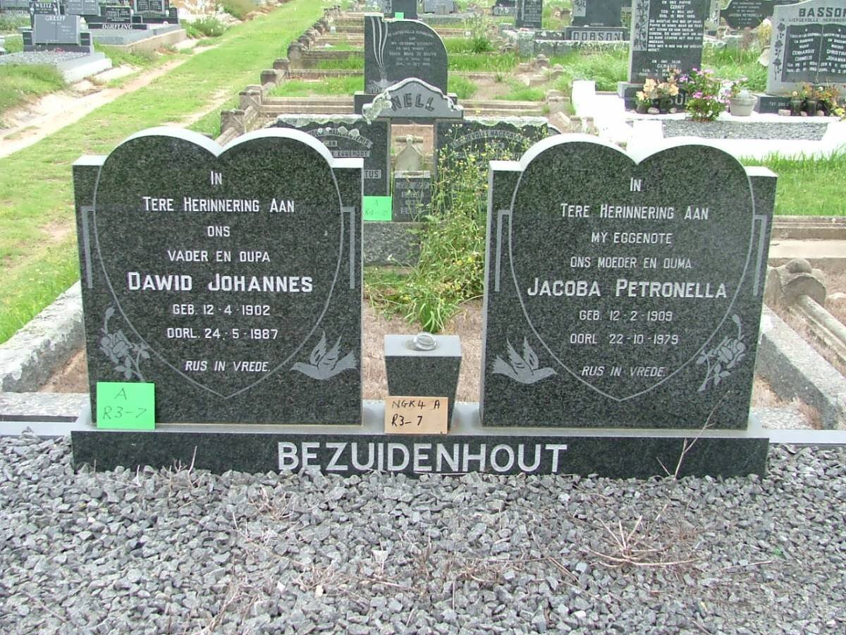BEZUIDENHOUT Dawid Johannes 1902-1987 &amp; Jacoba Petronella 1909-1979