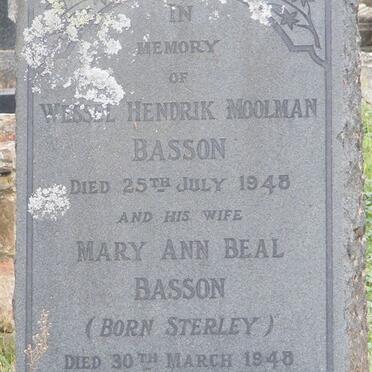 BASSON Wessel Hendrik Moolman -1948 &amp; Mary Ann Beal STERLEY -1948