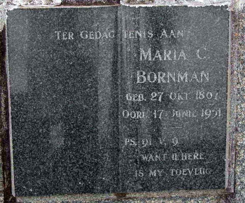 BORNMAN Maria C. 1867-1951