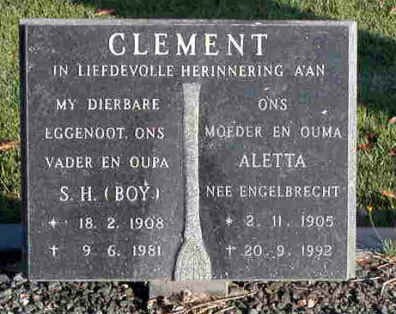 CLEMENT S.H. 1908-1981 &amp; Aletta ENGELBRECHT 1905-1992