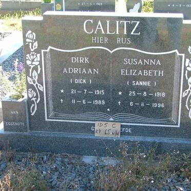 CALITZ Dirk Adriaan 1915-1989 &amp; Susanna Elizabeth 1918-1996