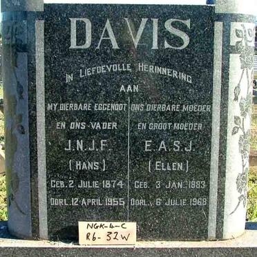 DAVIS J.N.J.F. 1874-1955 &amp; E.A.S.J. 1883-1968