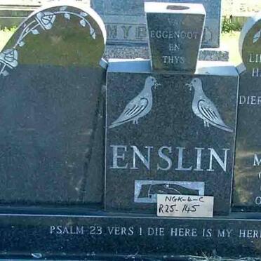 ENSLIN Elizabeth Magdalena nee STRYDOM 1921-1972