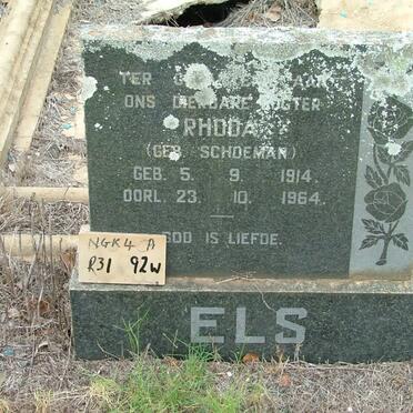 ELS Rhoda nee SCHOEMAN 1914-1964