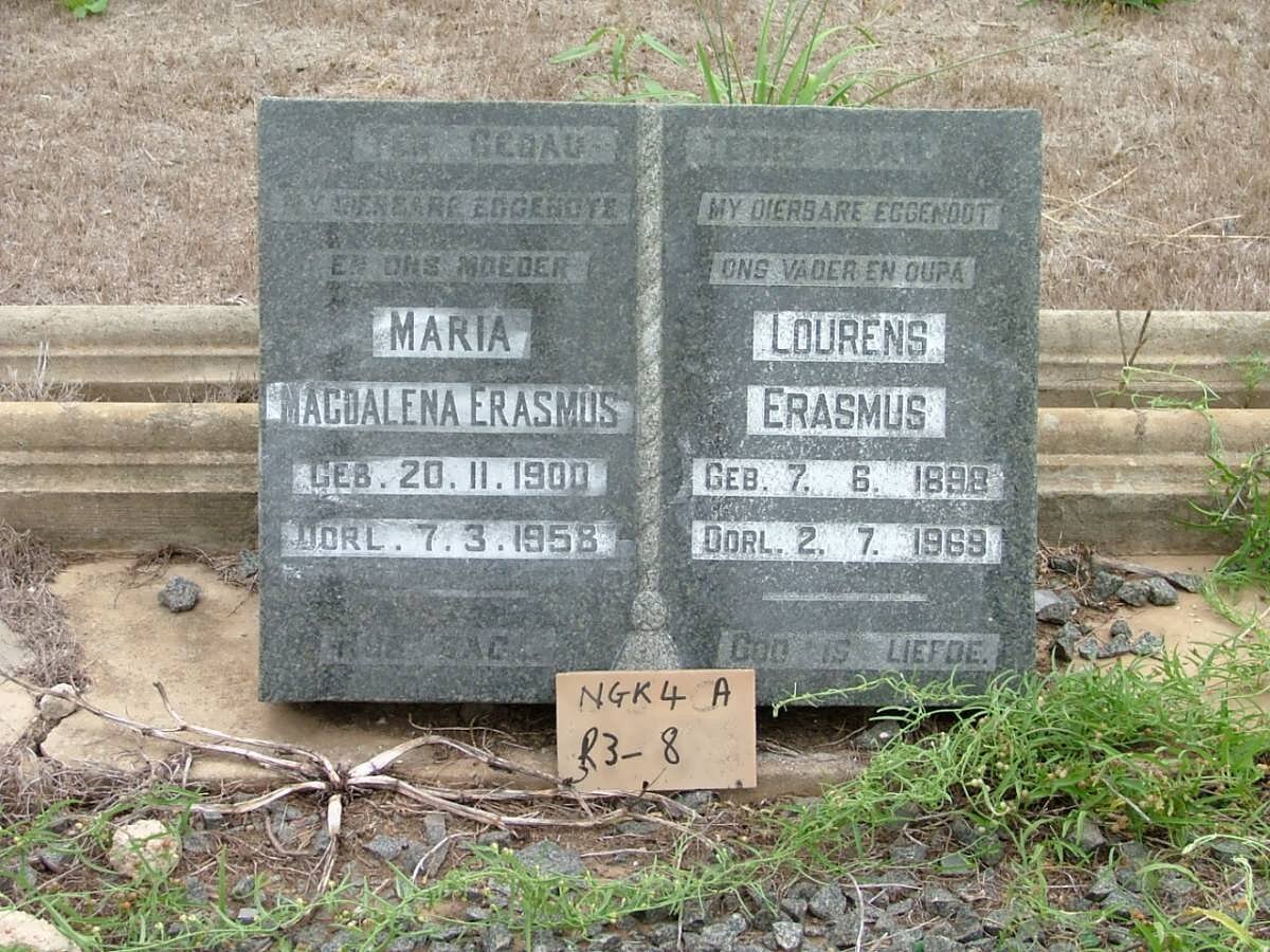 ERASMUS Lourens 1898-1969 &amp; Maria Magdalena 1900-1958