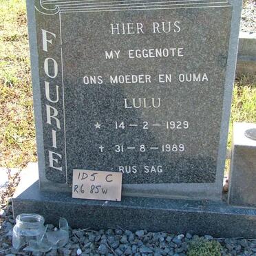FOURIE Lulu 1929-1989
