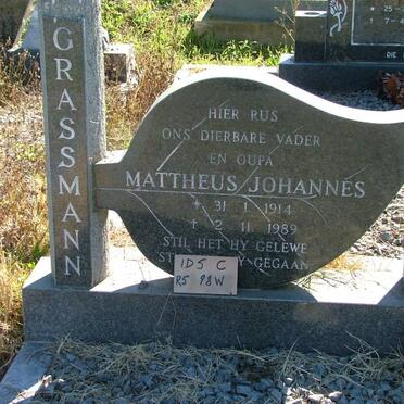 GRASSMANN Mattheus Johannes 1914-1989